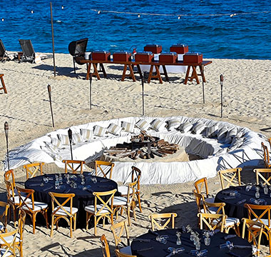 banquete en playa